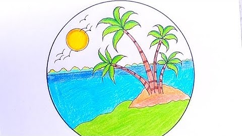 Easy circle scenery drawing/circle scenery drawing step by step circle drawing for beginner tutorial
