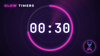 30 Second Timer with Alarm 🔔 Radar Sweep • Cyberpunk Countdown (3-2-1 Start)