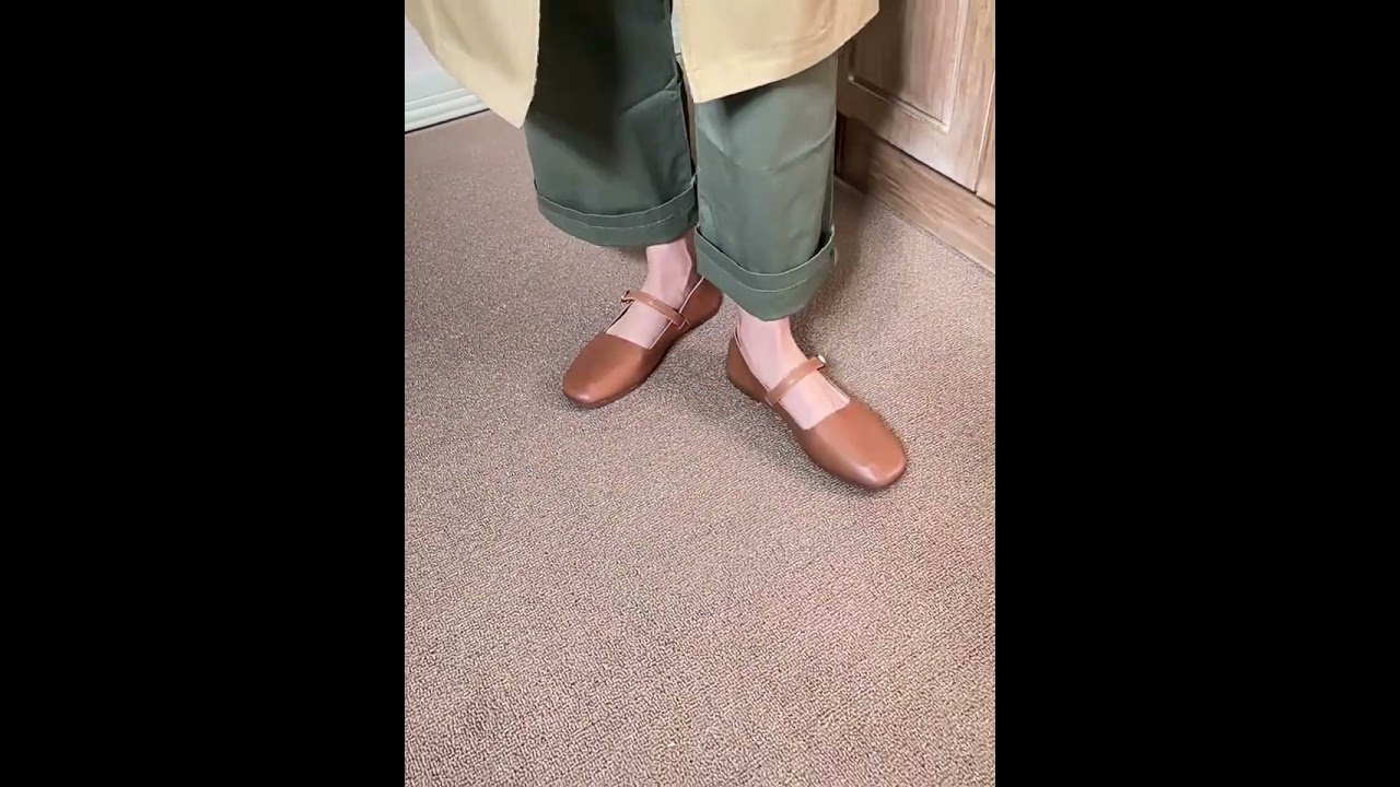 🍒 Comfortable Strap Flats Try on 