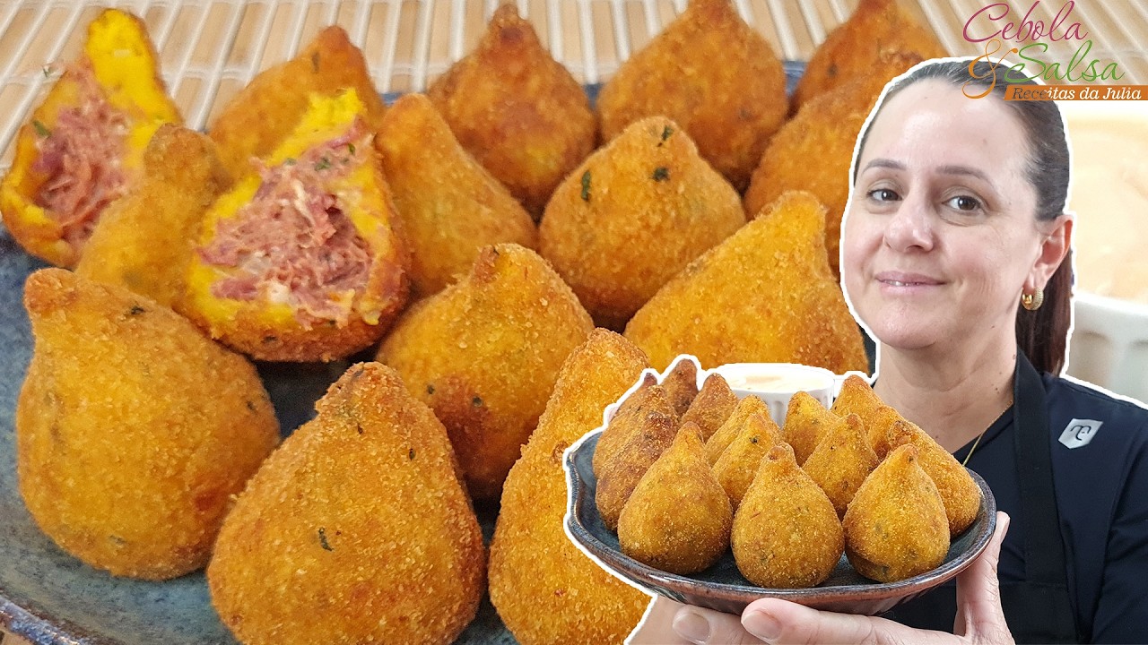 COXINHA DE CABOTIÁ RECHEADA COM CARNE SECA, Simplesmente MARAVILHOSA - Cebola e Salsa