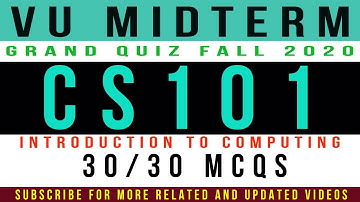 CS101 Grand Quiz (Midterm Grand Quiz) Fall 2020 || Grand Quiz CS101