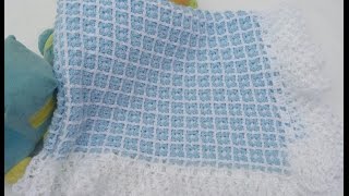 cobija o manta para bebé a crochet fácil y rápido