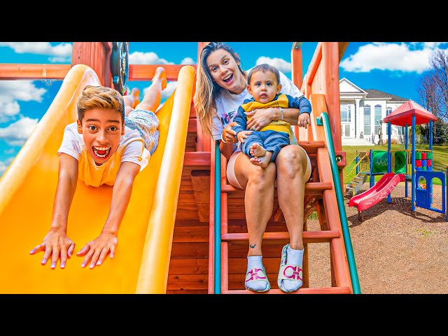 TRANSFORMING Our BACKYARD Into a BIG PLAYGROUND!! | The Royalty Family class=