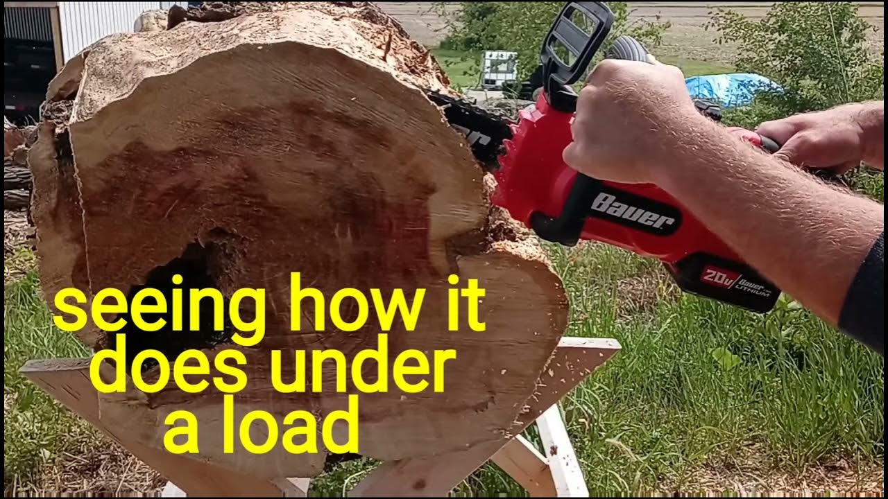 Bauer cordless 20v Chainsaw from Harbor Freight YouTube