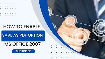 How do I Save A Word document as a PDF | How To Enable Save as PDF Option In MS office 2007