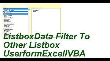 Listbox FilterTo Other Listbox Userform Exel VBA