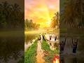 A dreamy village surrounded by lush greenery like Kerala, rain. #ytshorts #new #youtubeshorts#love.