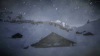 Blizzard Sounds in a Snowy Alpine Cabin. Relaxing Snowstorm and Howling Winds for Sleeping.