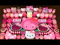PINK HELLO KITTY !! Mixing CLEAR Slime with Many Things !! Satisfying Slime, ASMR Slime #256
