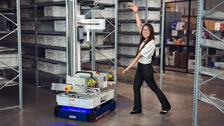 Demo of AIpowered warehouse robots for automated order picking | Brightpick