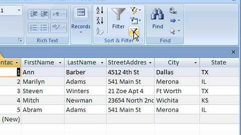 Remove Filters in Access 2007
