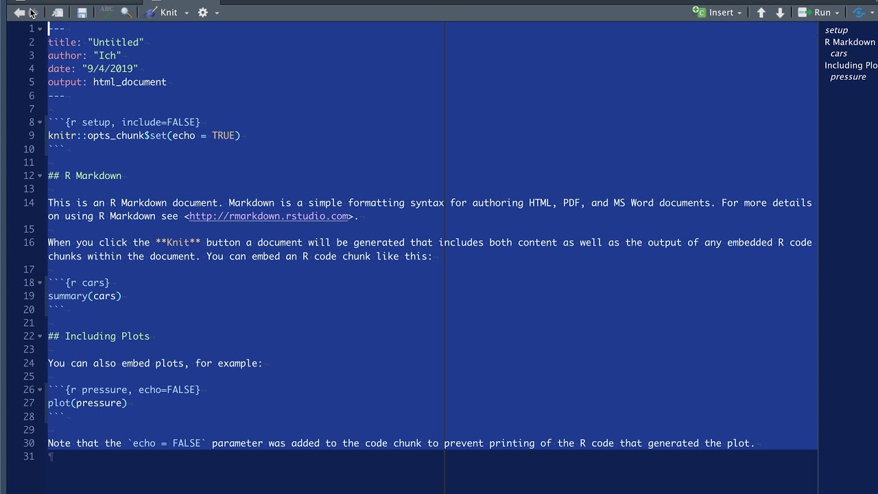 Create new Rmarkdown-File in RStudio