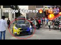 NISSAN GTR Shooting Huge FLAMES 🔥 IN INDIA, People Screaming & Public Reactions
