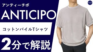 アンティーチポ / ANTICIPO / クルーネック半袖Tシャツ / コットン