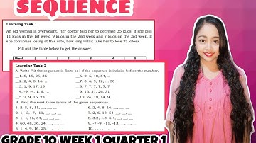 SEQUENCE | Grade 10 Week 1 1st Quarter Learning Task 1 & 2
