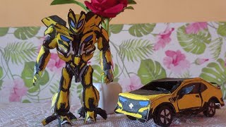 how to make for cardboard ||bumblebee robot#transformers 5 movie robo Bumblebee  car#trending