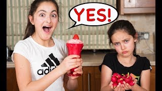 We only ate PINK food for 24 HOURS challenge!!!