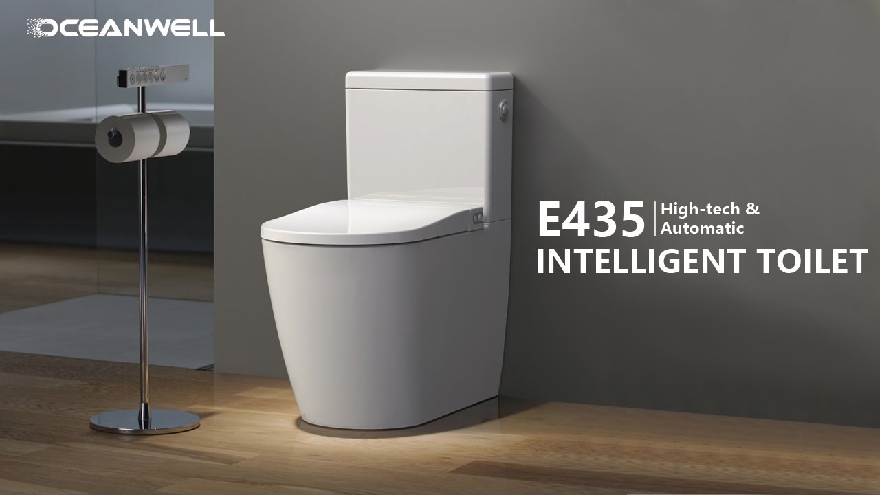 Oceanwell E435 High-tech Auto Open Automatic Flushing Floor-standing Smart Toilet with Ceramic Tank