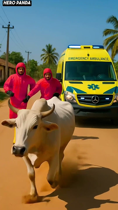 White calf covered in red beetles save by rescue team! #humanity #cow #animalrescue