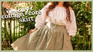 Making a Vintage Inspired #cottagecore Skirt | sewing, diy your own vintage look