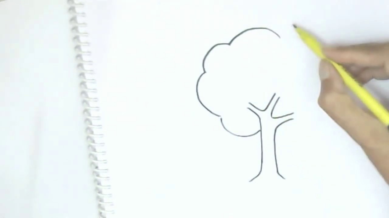 How to draw a Tree easy steps, step by step for , beginners - YouTube