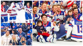 Team USA brought Johnny Gaudreau's children on the ice for their gold medal photo and Paid tribute 