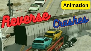 Reverse Video|Train 🚂🚃🚃🚃Accidents and Crashes with Cars and Vehicles |B|BeamNG.Drive|Animation Video