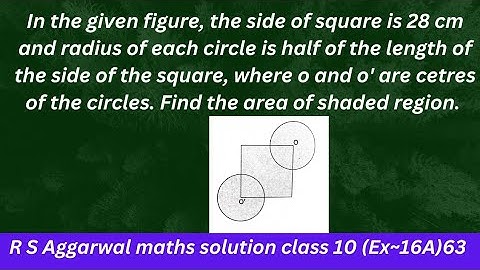 In the given figure, the side of square is 28 cm and radius of each circle is half of the....