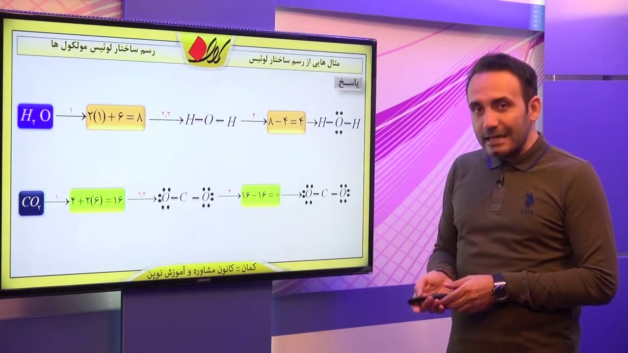 شیمی دهم   فصل دوم   رسم ساختار لوئیس مولکول ها   مثال هایی از رسم ساختار لوئیس