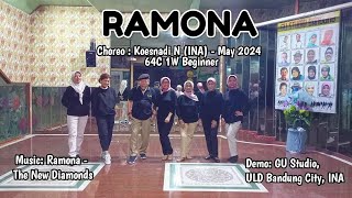RAMONA || Line Dance | Choreo: Koesnadi N (INA) - May 2024 | Demo: GU Studio, ULD Bandung City, INA