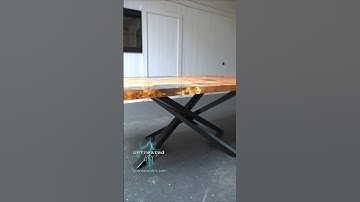 Isthmus dining table, transparent resin & figured Maple⚡🔥🌊  #epoxytable #woodworking #epoxy #resin