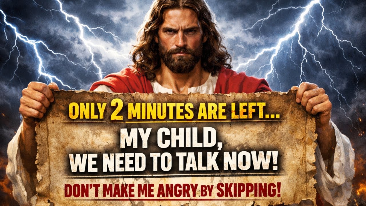 JESUS SAYS :ONLY 2 MINUTES ARE LEFT... MY CHILD WE NEED TOT ALK NOW! DON'T MAKE ME ANGRY BY SKIPPING