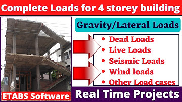 Complete Loads for 4 storey building by ETABS software | building design | civil engineering |online