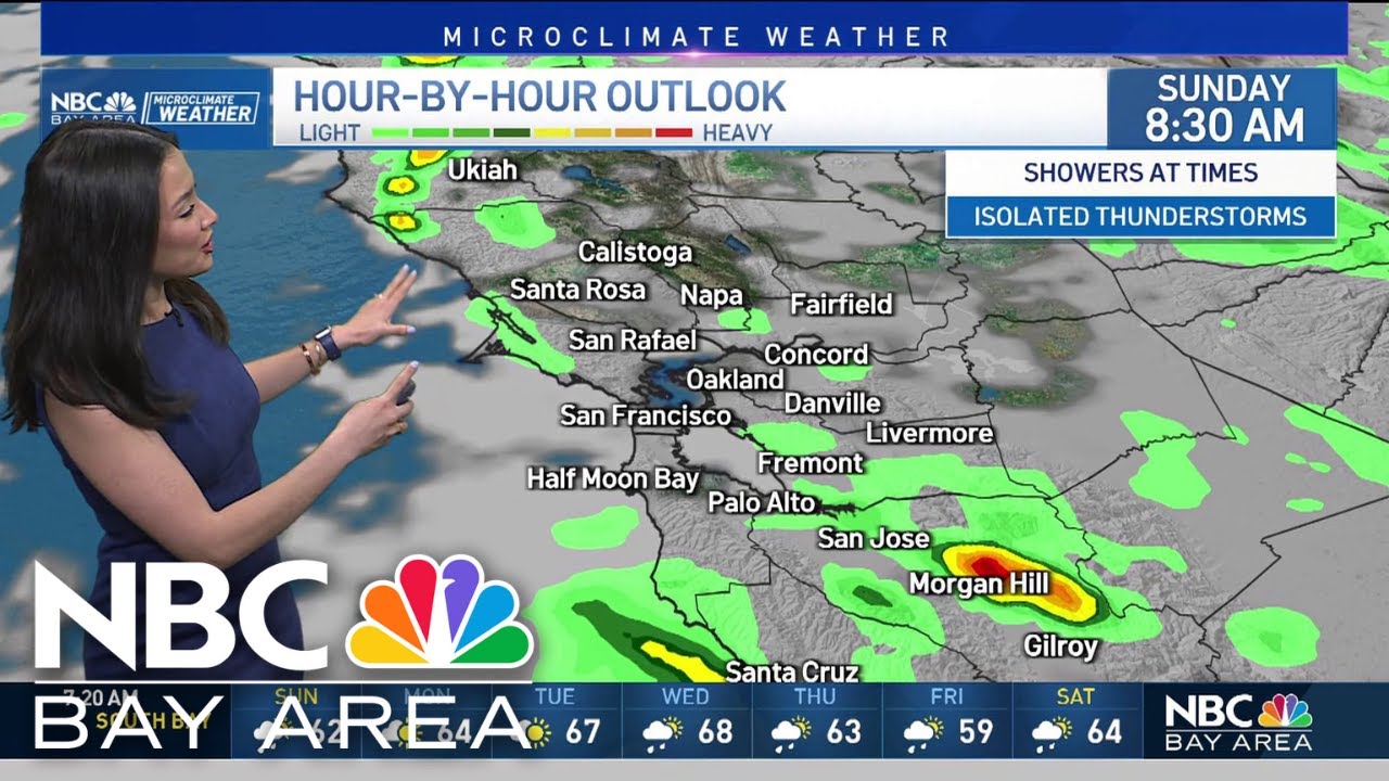 Bay Area forecast: Spotty showers, more rain ahead - YouTube