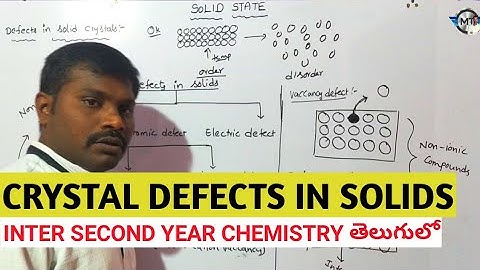 CRYSTAL DEFECTS IN SOLIDS IN TELUGU || SOLID STATE CHEMISTRY || INTER SECOND YEAR CHEMISTRY CLASSES