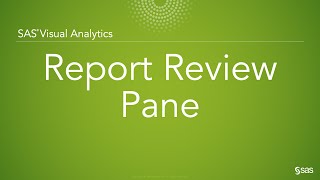 SAS Demo | Use the Report Review Pane to Improve VA Report Performance