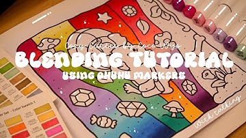 How to blend with markers🖍️🌈 Calm Tutorial (w/talking)🌱✏️ Using Ohuhu Markers ✨ #adultcoloring #asmr