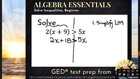 GED® Math: Multistep Inequality (1.12, Bgn, # 23)