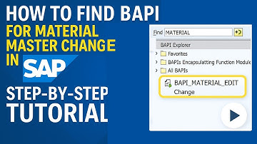 How to Find BAPI for Material Master Change in SAP Step-by-Step Tutorial #SAP #BAPI #MaterialMaster