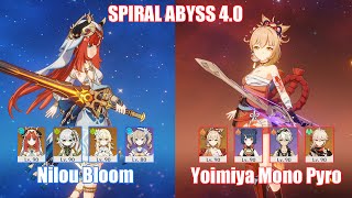 C0 Nilou Bloom & C0 Yoimiya Mono Pyro | Spiral Abyss 4.0 | Genshin Impact