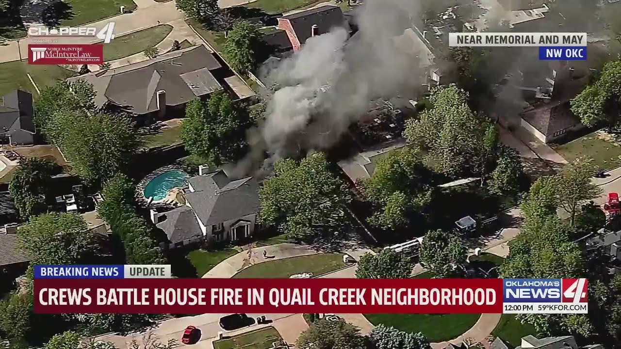 Fire crews respond to house fire in NW Oklahoma City - YouTube