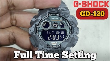 How To Setting Time G-SHOCK GD-120 Digital Watch