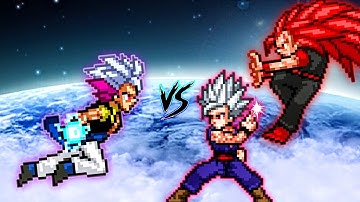 Gogeta Ultra Ego Instinct OP (New) VS Gohan Beast V2 OP & Evil Goku SSJ3 OP in Jump Force #mugen