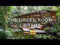 The Green Room Library — 4K Relaxing Loop | Forest Café, Quiet Reading, Soft Ambient Motion