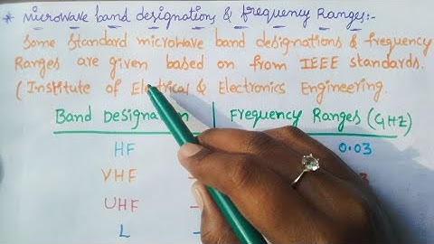 microwave frequencies and band designations||microwave engineering