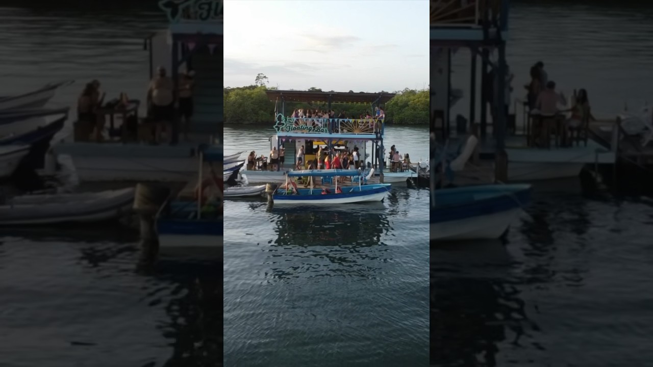 “The Floating Bar” in Bocas Del Toro… The only way to get there is by boat! #sailingbyefelicia