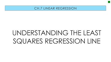 Applied Stats 7.1 Understanding the Least Squares Regression Line
