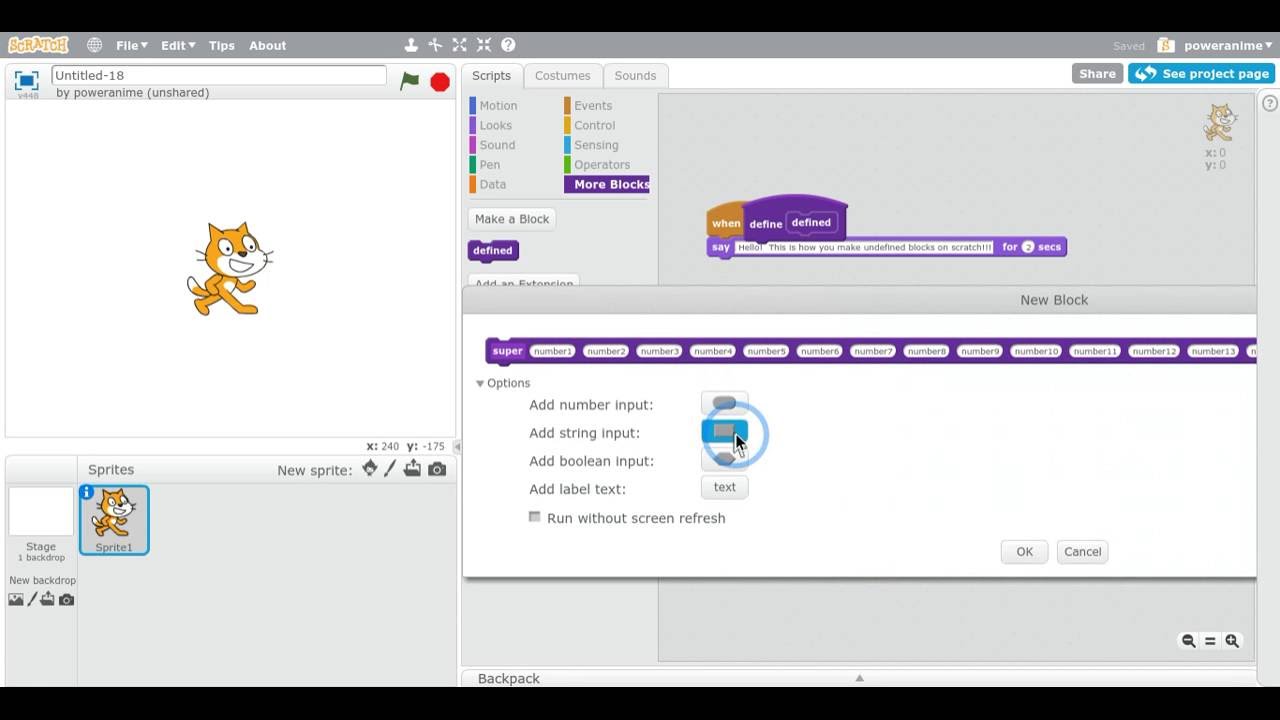 Scratch Custom Blocks