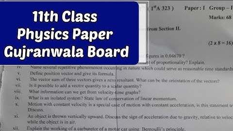 1st year physics Gujranwala board group1 solved paper 2023 || 11th class physics solved paper 2023