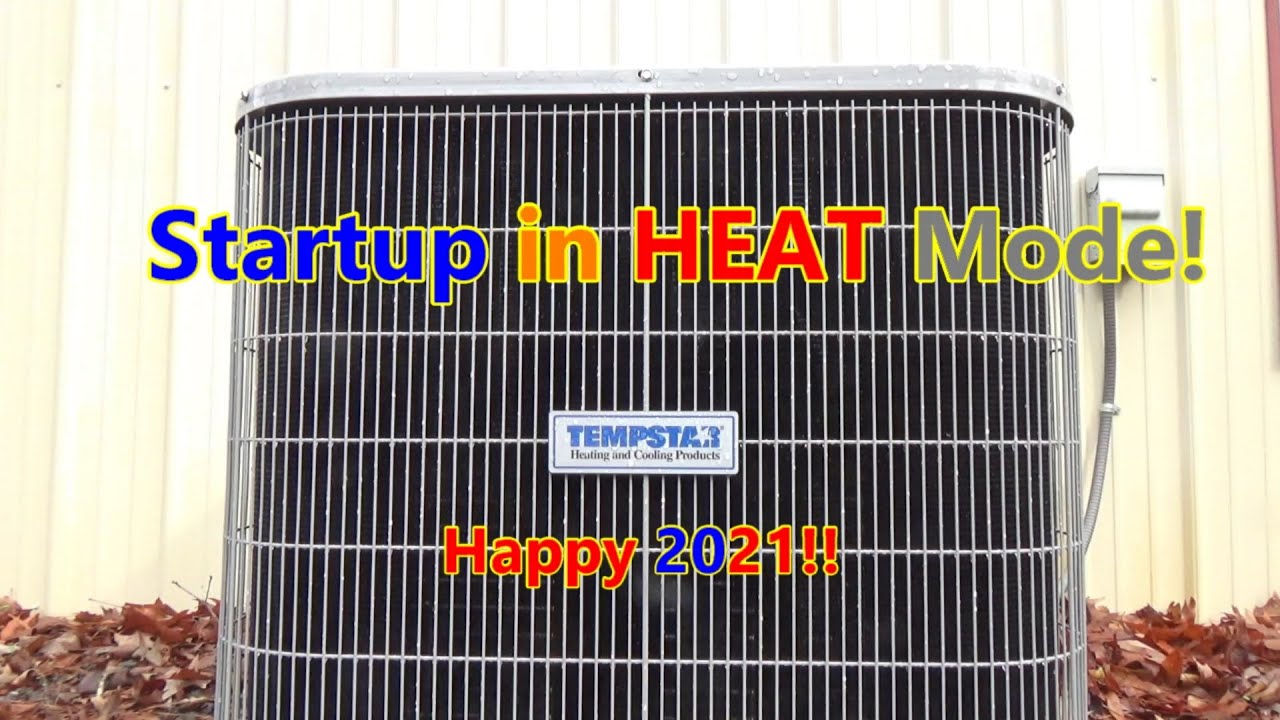 Startup of the 2020 Tempstar N4H436 Heat Pump Condenser in HEAT Mode